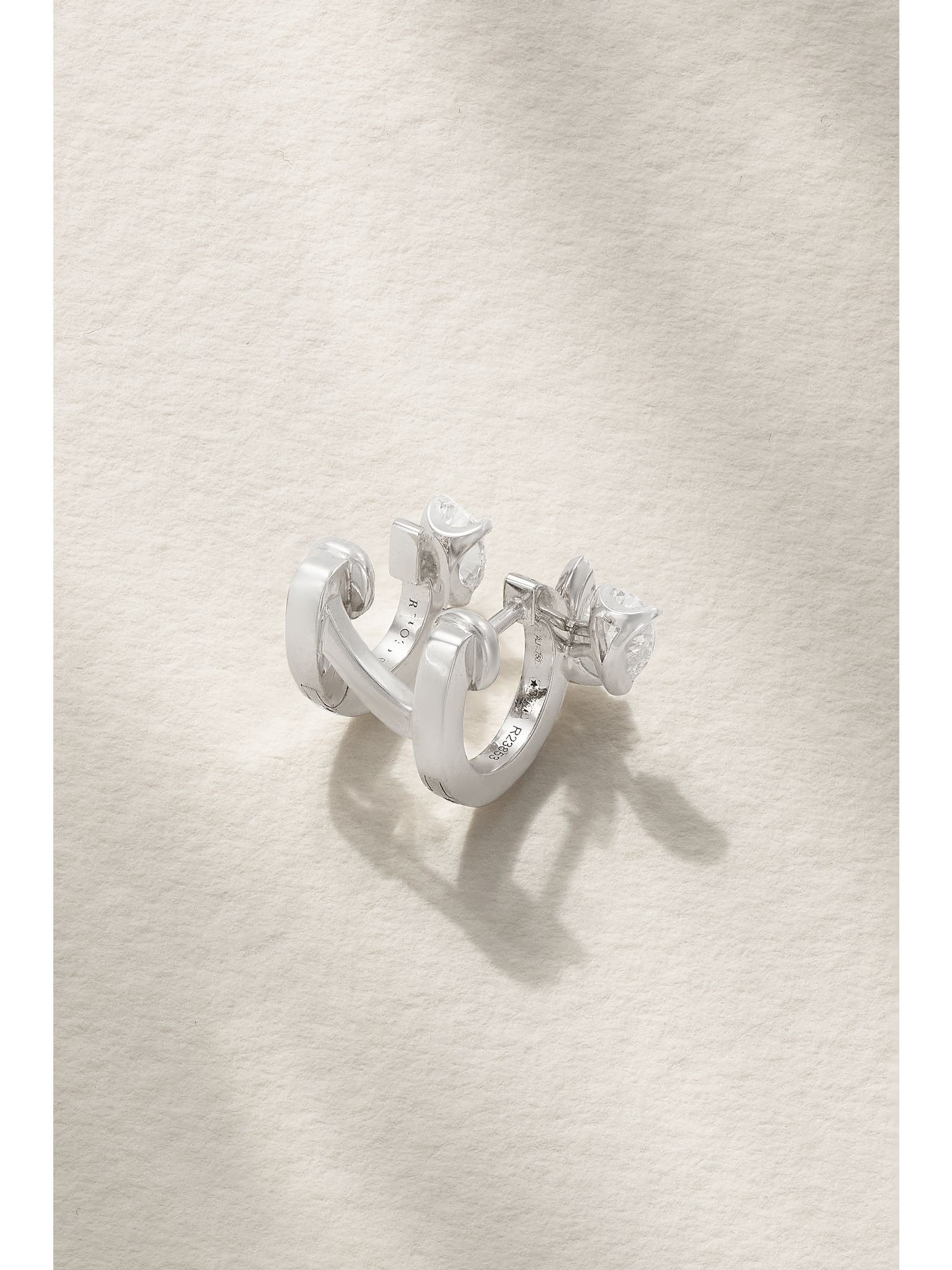 Serti Sur Vide 18-karat white gold diamond single earring Gold - 3