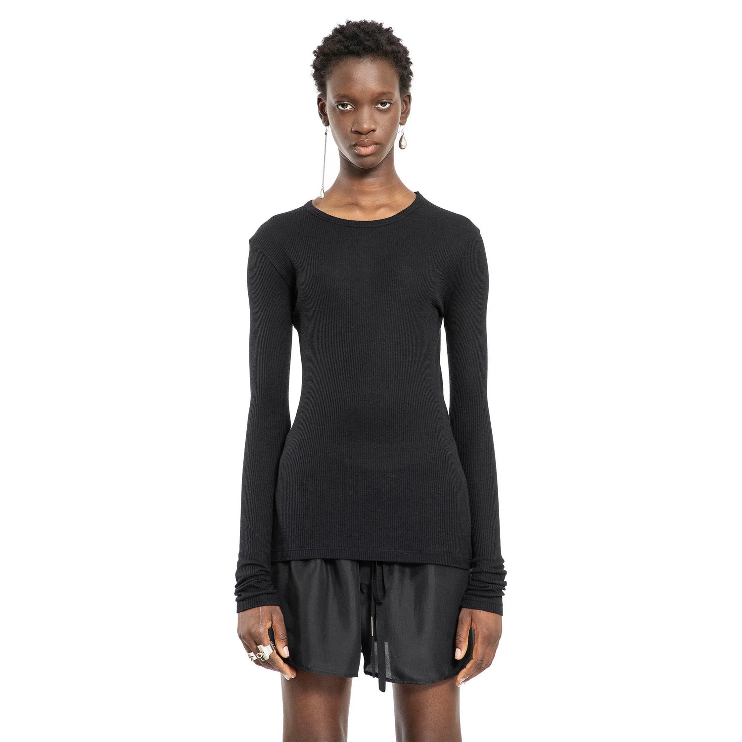 Fiene-Long-Sleeve-T-Shirt-In-Viscose-Cotton-Rib - 6
