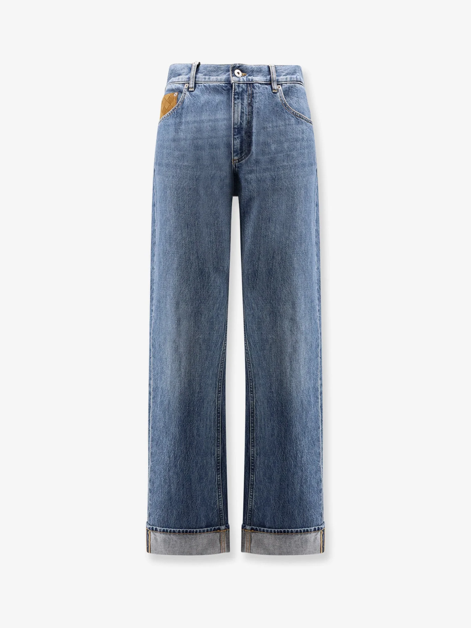 Bottega Veneta Wide Leg Jeans With Turn Up - 1