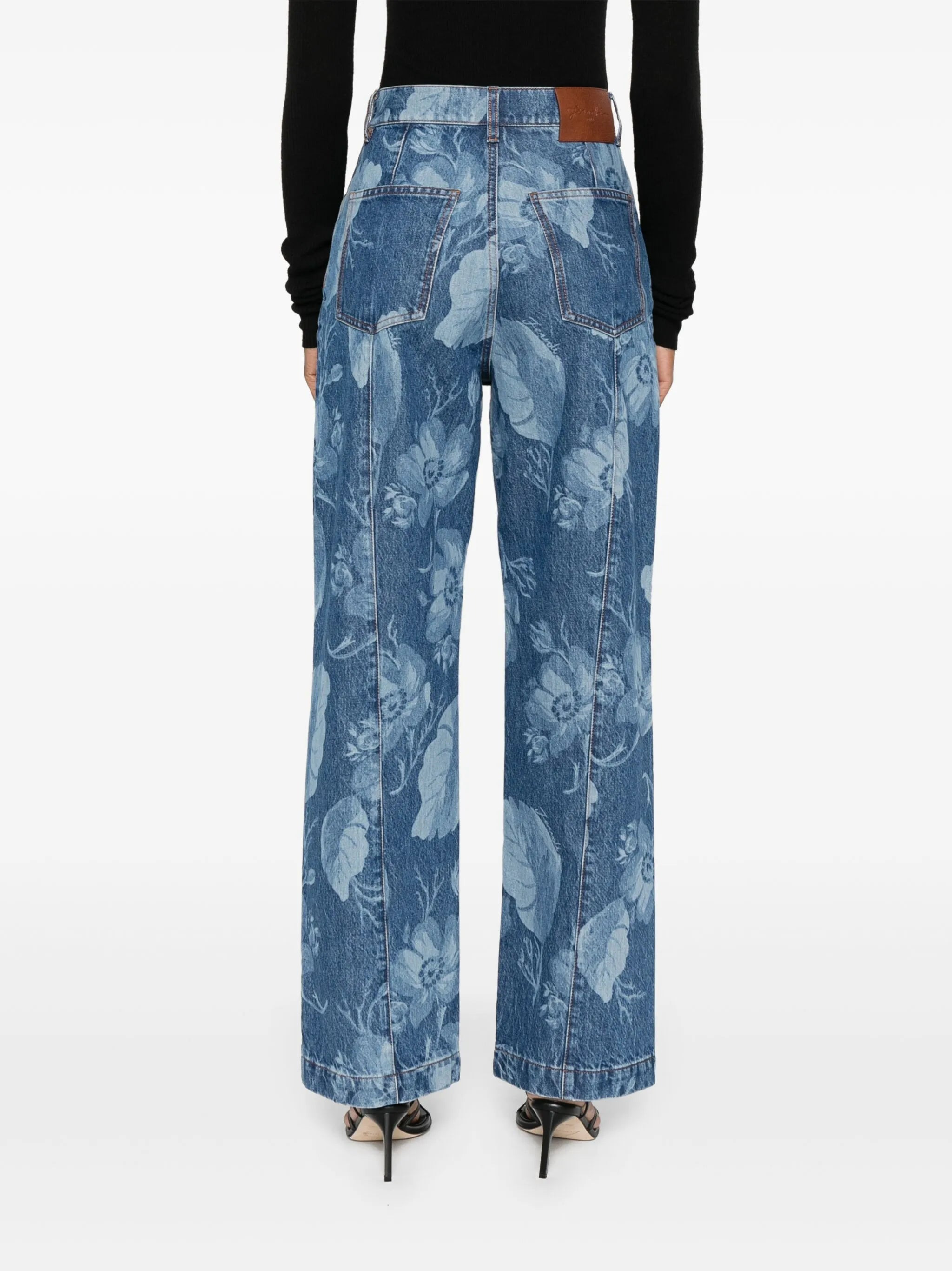 Sea Garden-print jeans - 4