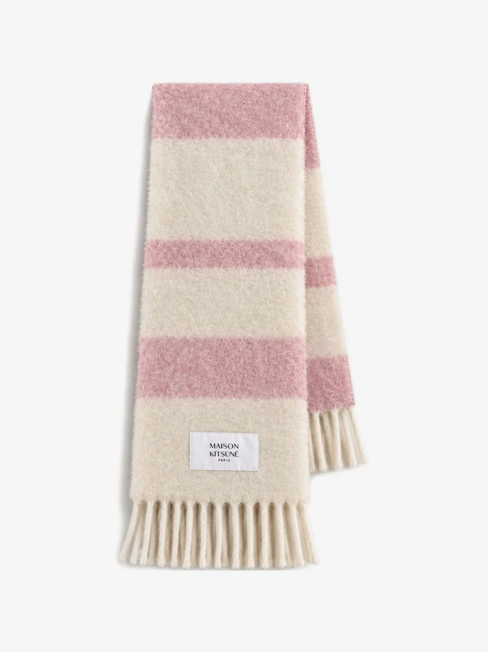 striped fringed scarf - 1