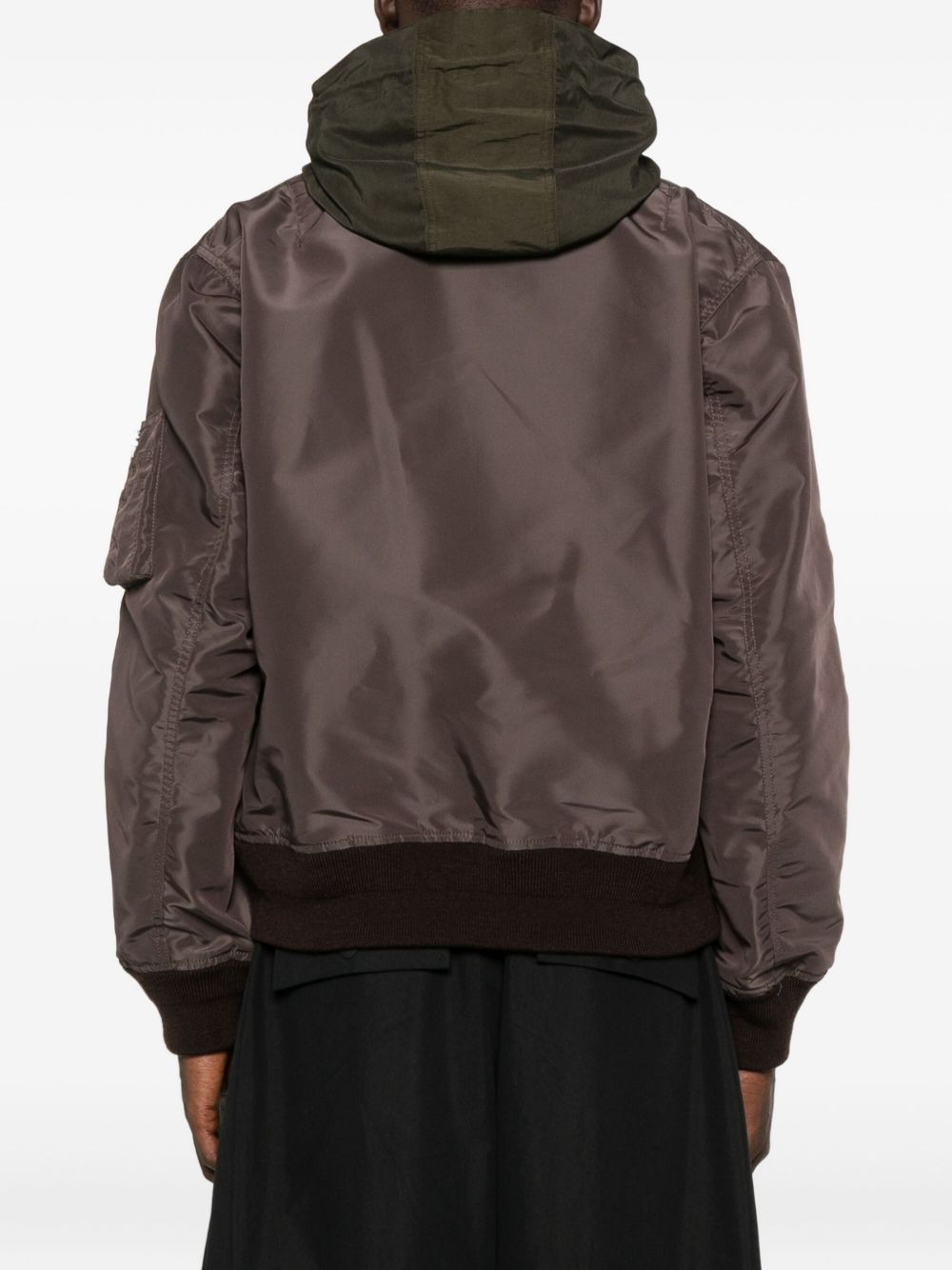 hooded zip-front bomber jacket - 4