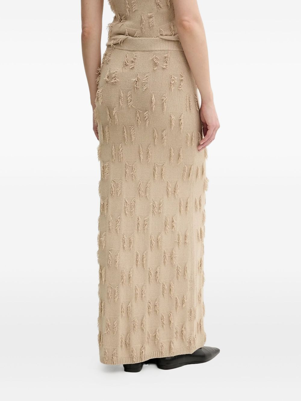 fringe-detail knit skirt - 2