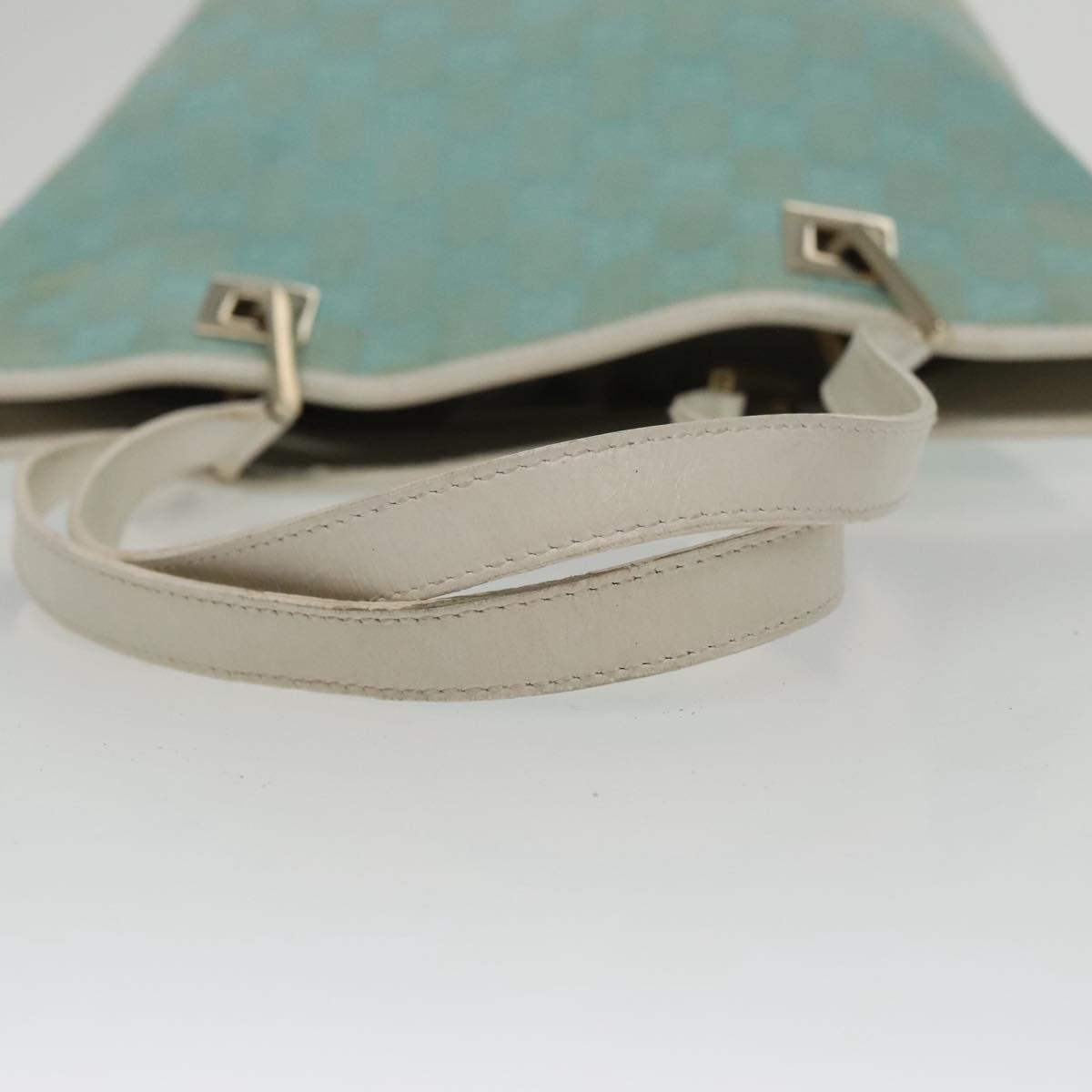 GUCCI GG Canvas Hand Bag Light Blue Gold 002 002 - 7