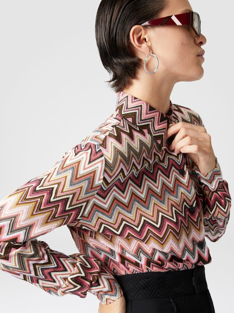 Zig zag cotton and viscose shirt 5