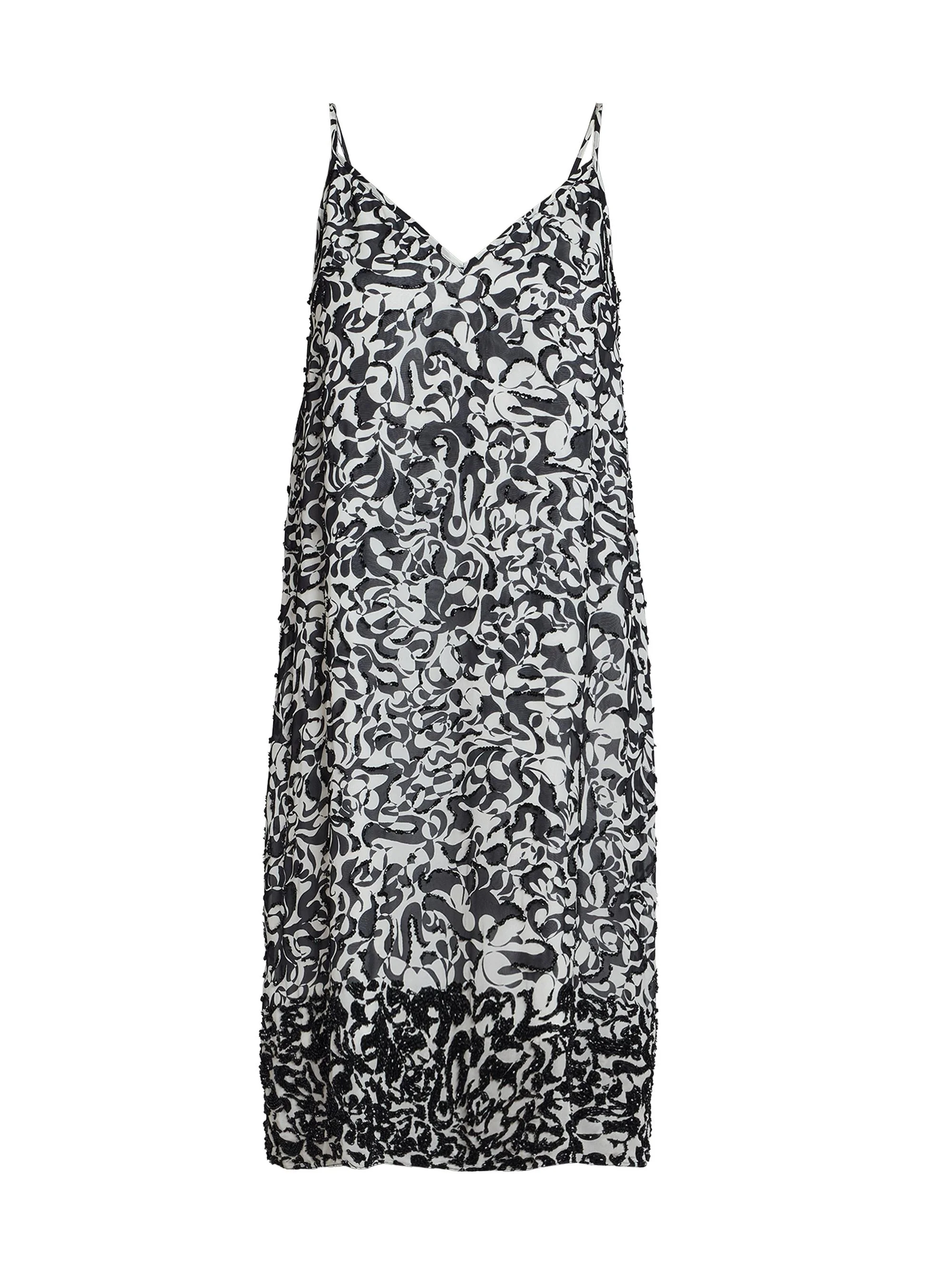 Women's Denya Embellished Abstract-Print Knee-Length Dress - Black - 1