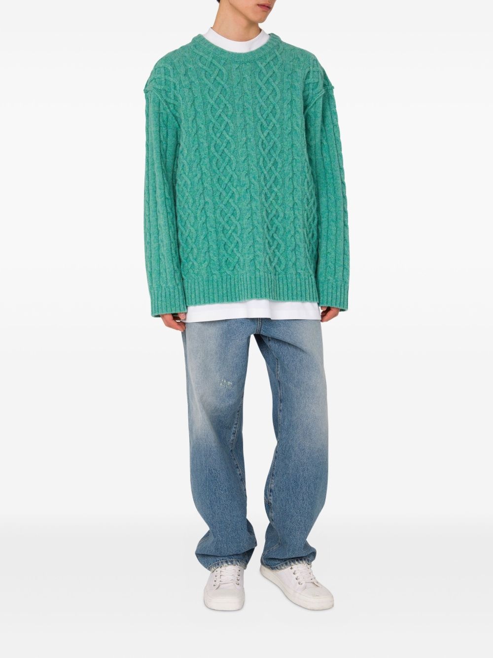 cable-knit jumper - 2