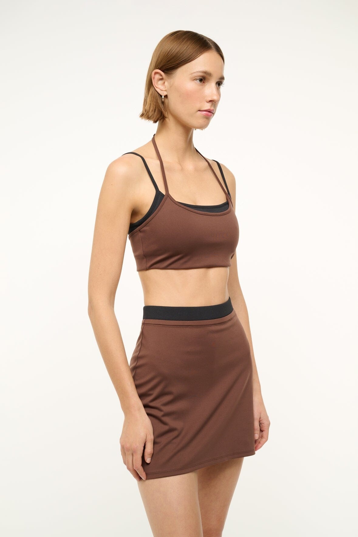 STAUD CATCH SKIRT DARK OAK BLACK - 5