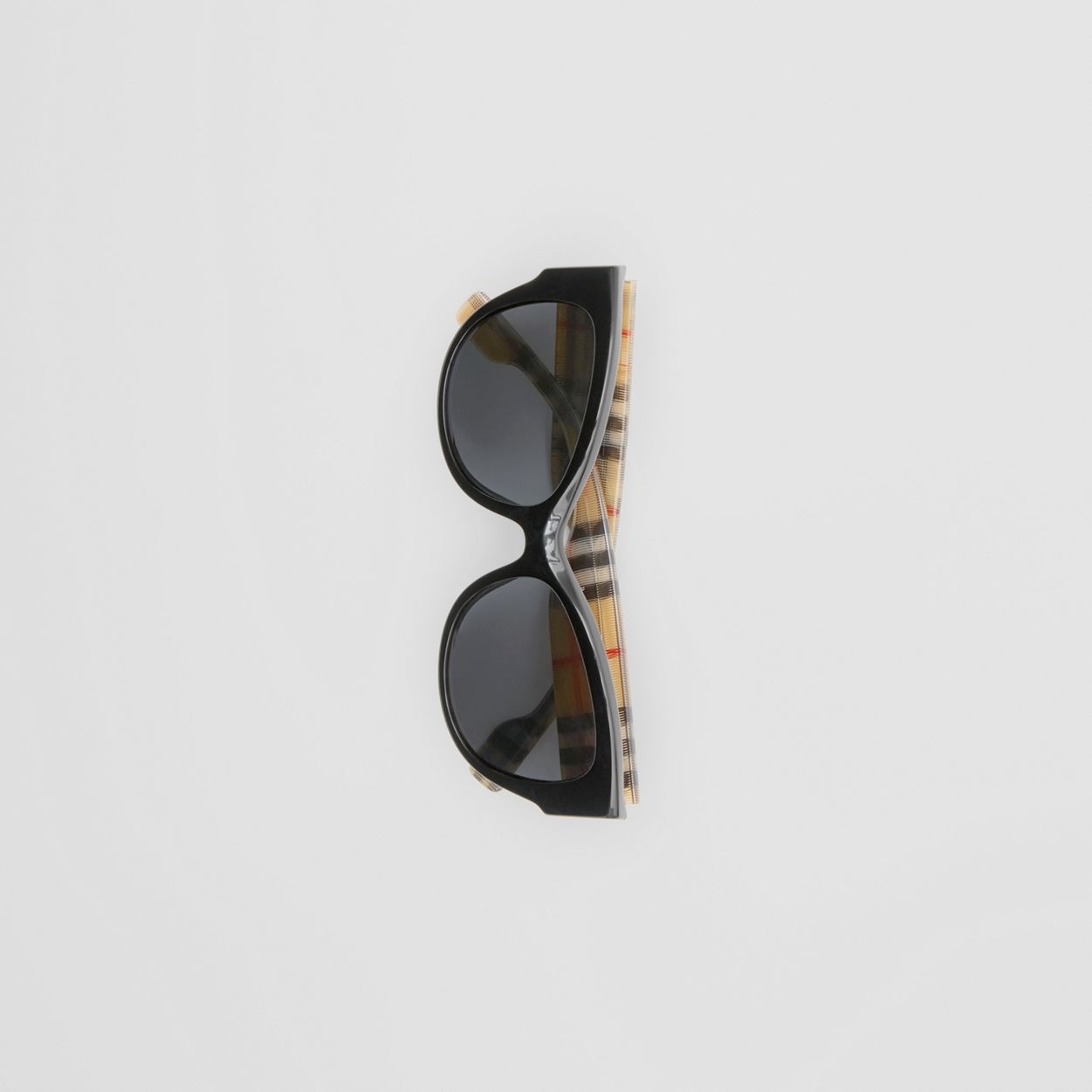 Vintage Check Detail Butterfly Frame Sunglasses - 4