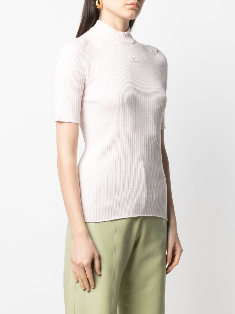 logo-embroidered ribbed sweater - 3