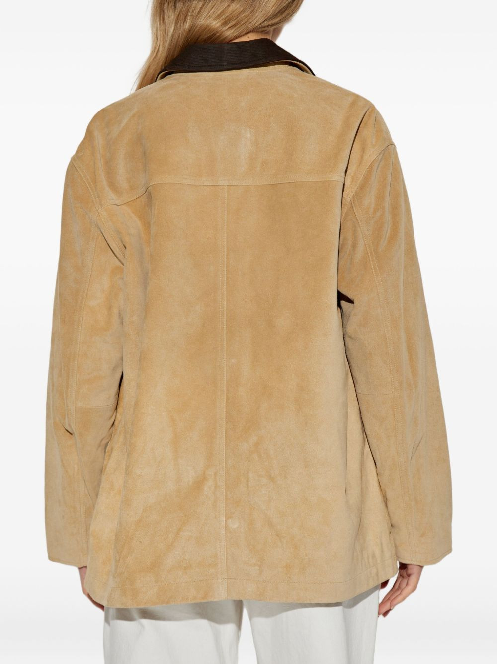 press-stud suede jacket - 4