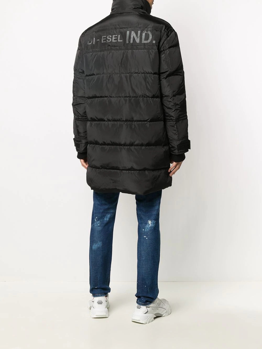 logo printed padded coat - 6