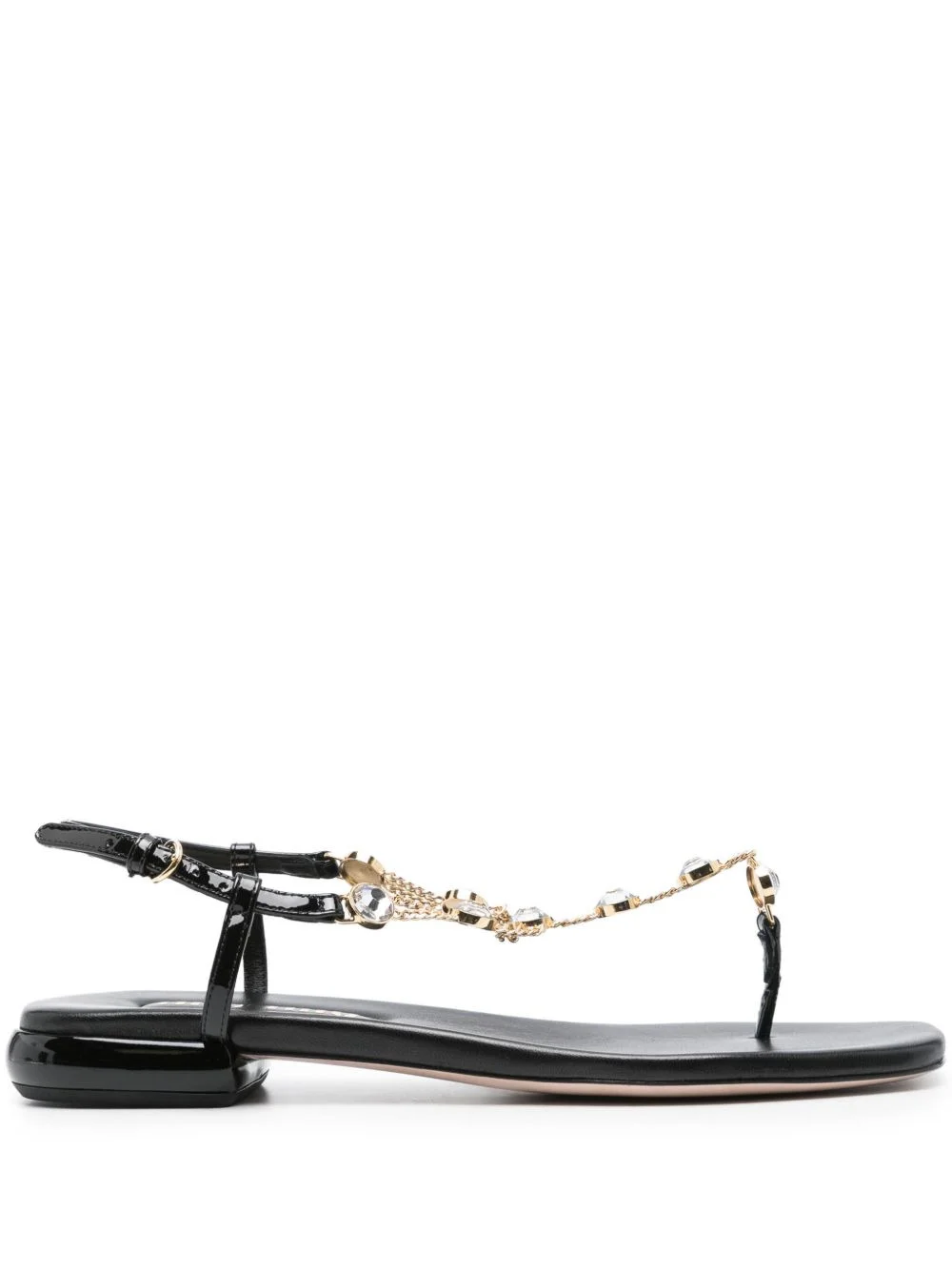 crystal-embellished leather sandals - 1