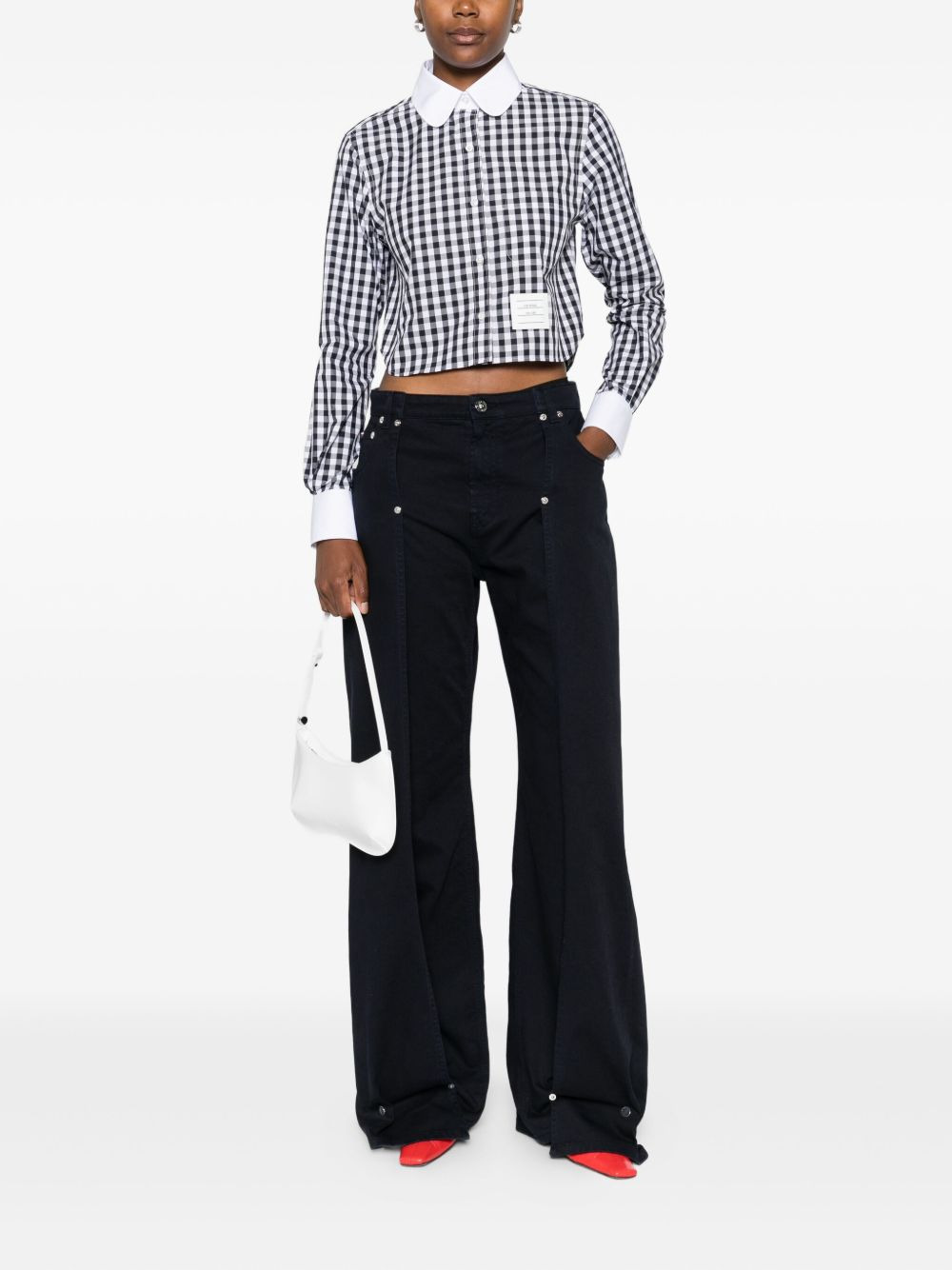 Gingham Peter-Pan collar shirt - 2