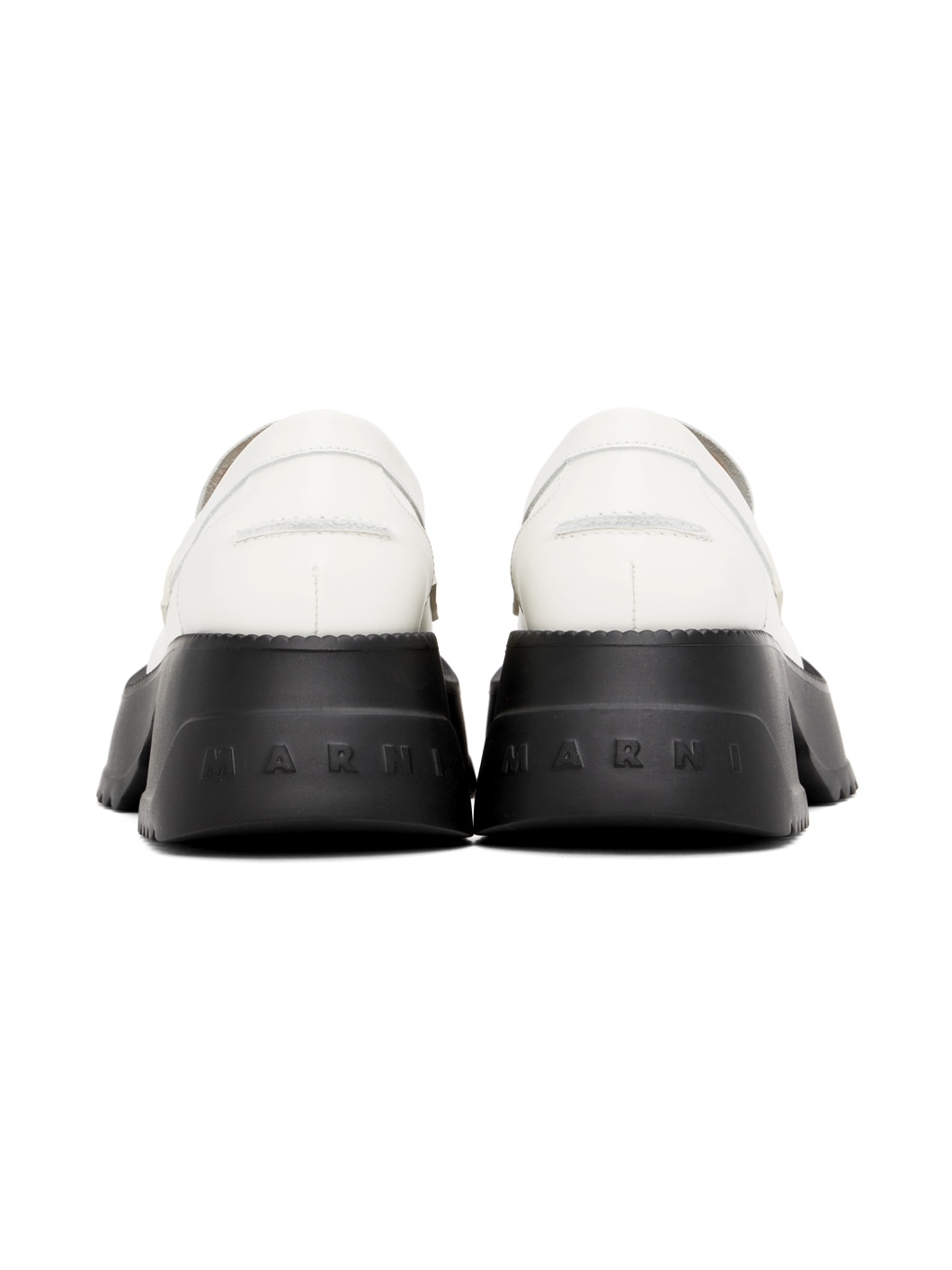 White Pinched Seam Loafers - 2