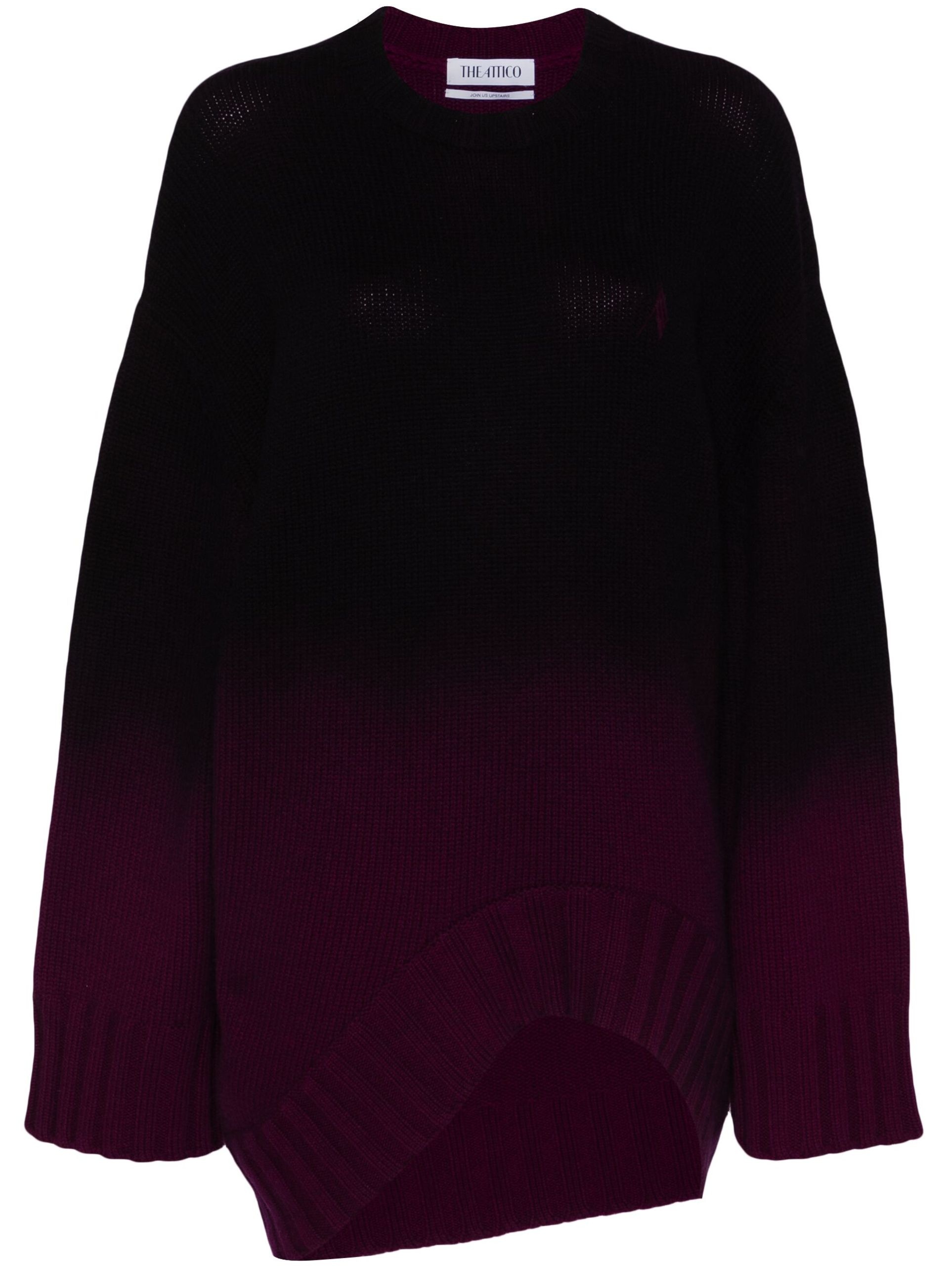 Purple Asymmetric Ombré Jumper - 1