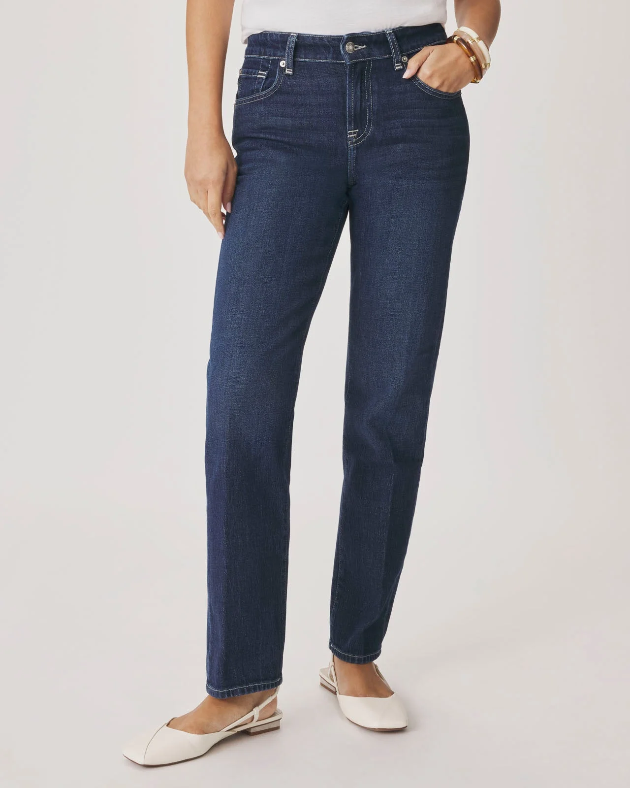 Alie Straight Leg Jean in Dark Wash - 1