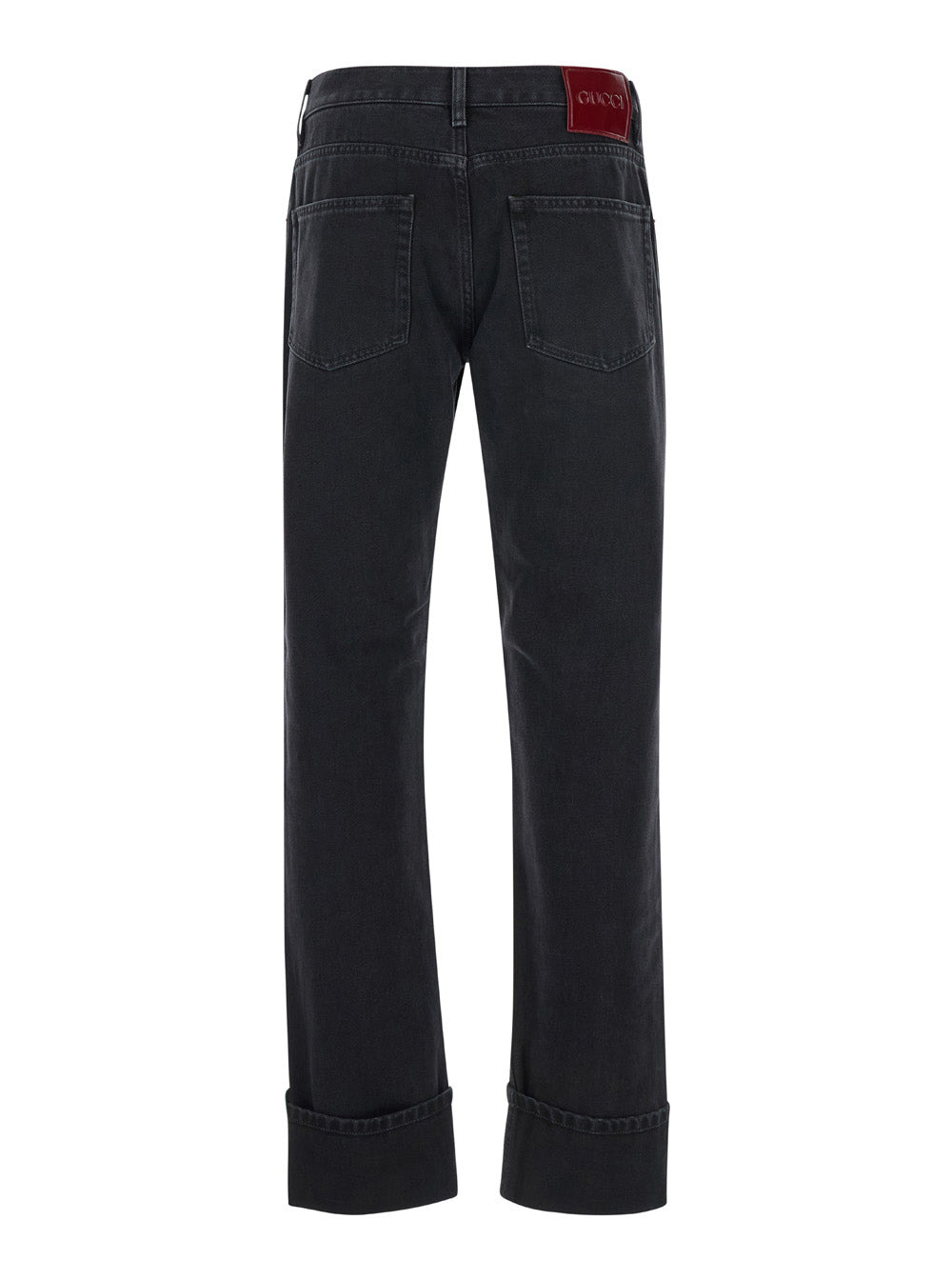 Gucci Men Black Jeans With High Waist And Web Detail In Denim Man - 2