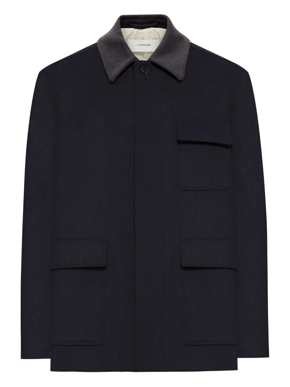 wool contrast-collar jacket - 1