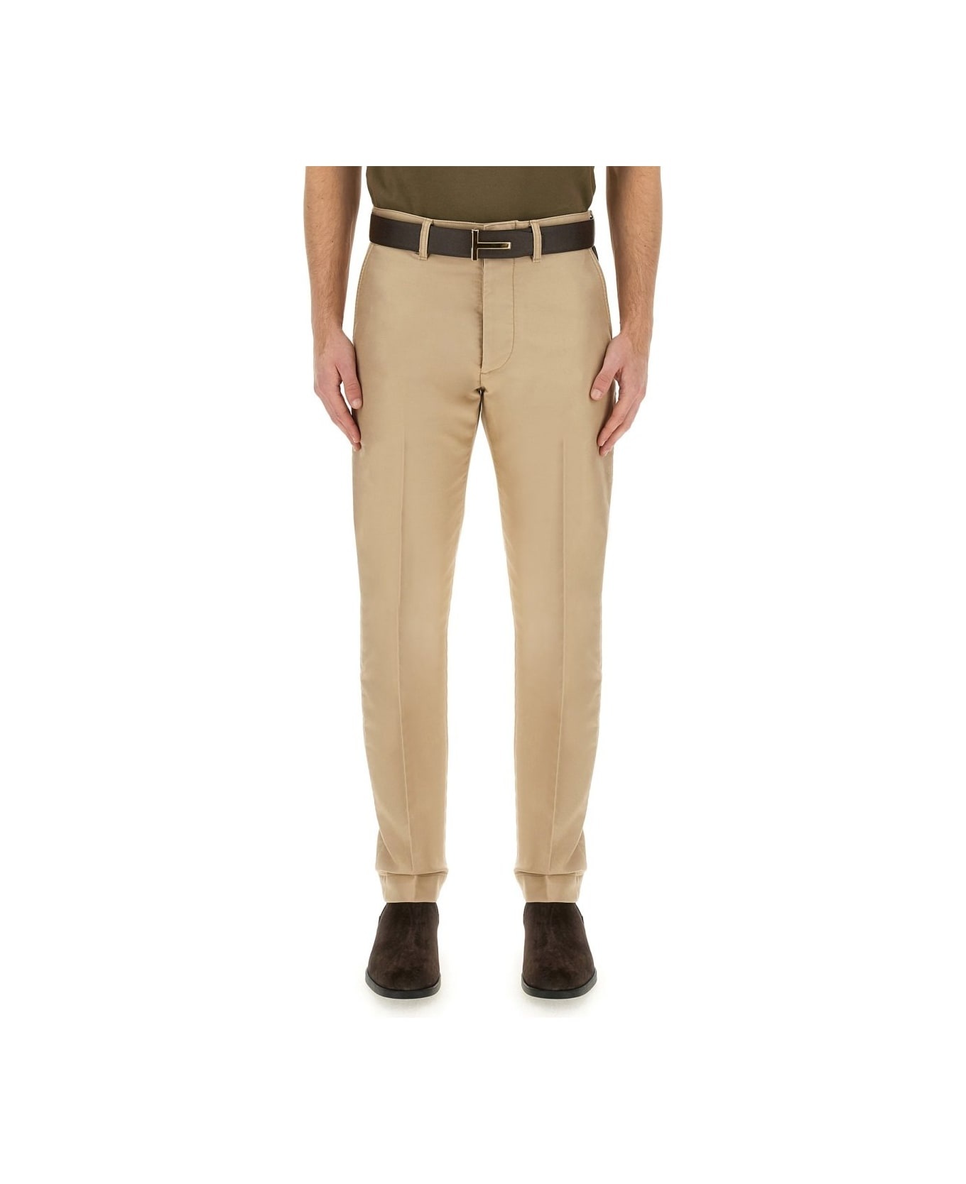 Logo Patch Straight-leg Tailored Trousers - 1