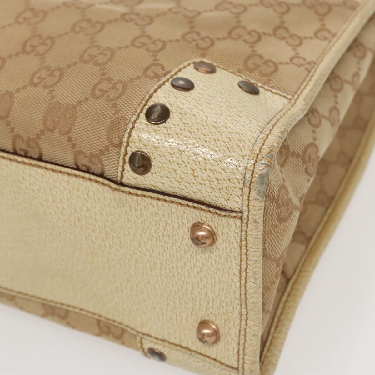 GUCCI GG Canvas Tote Bag Beige Gold - 9