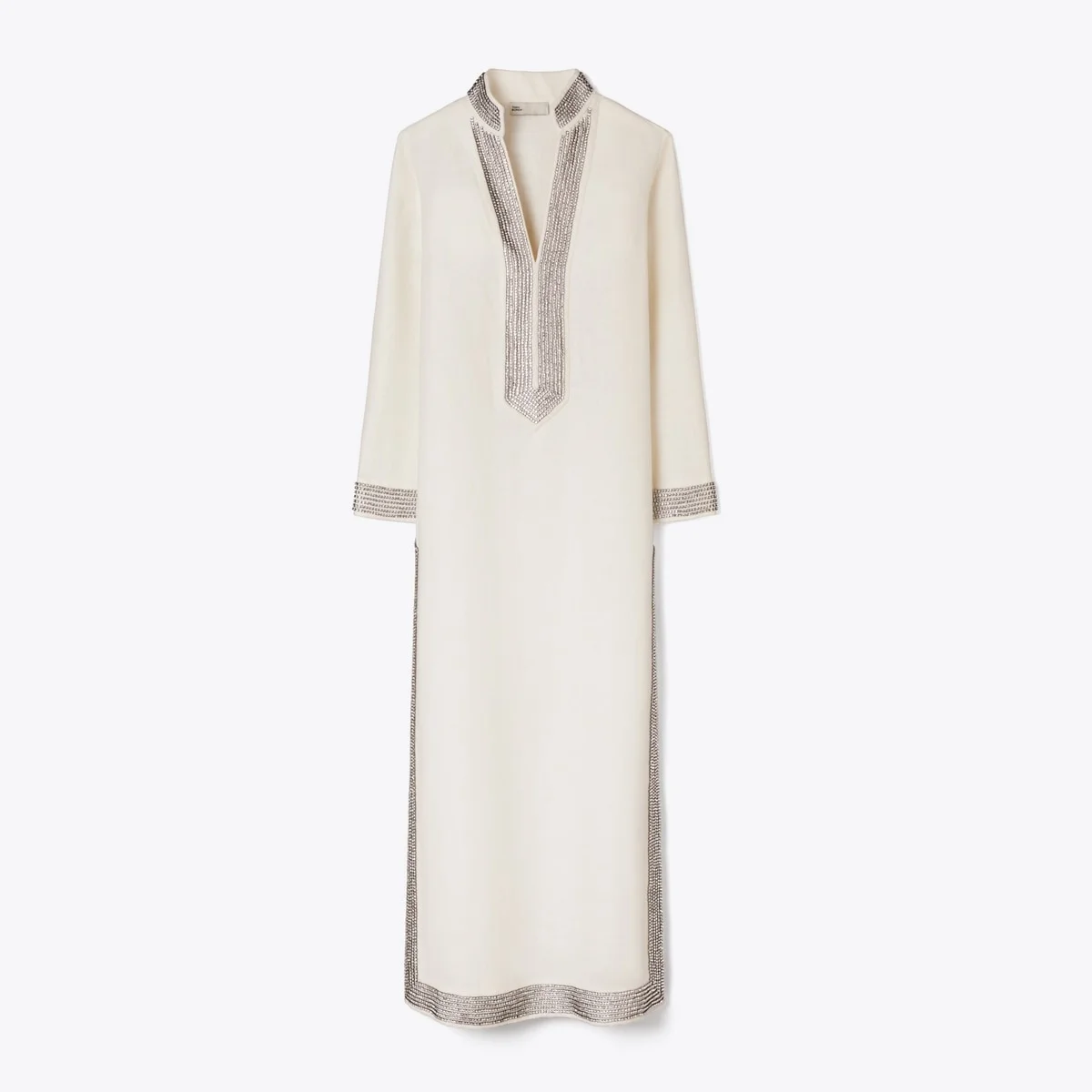 Embellished Linen Caftan - 1