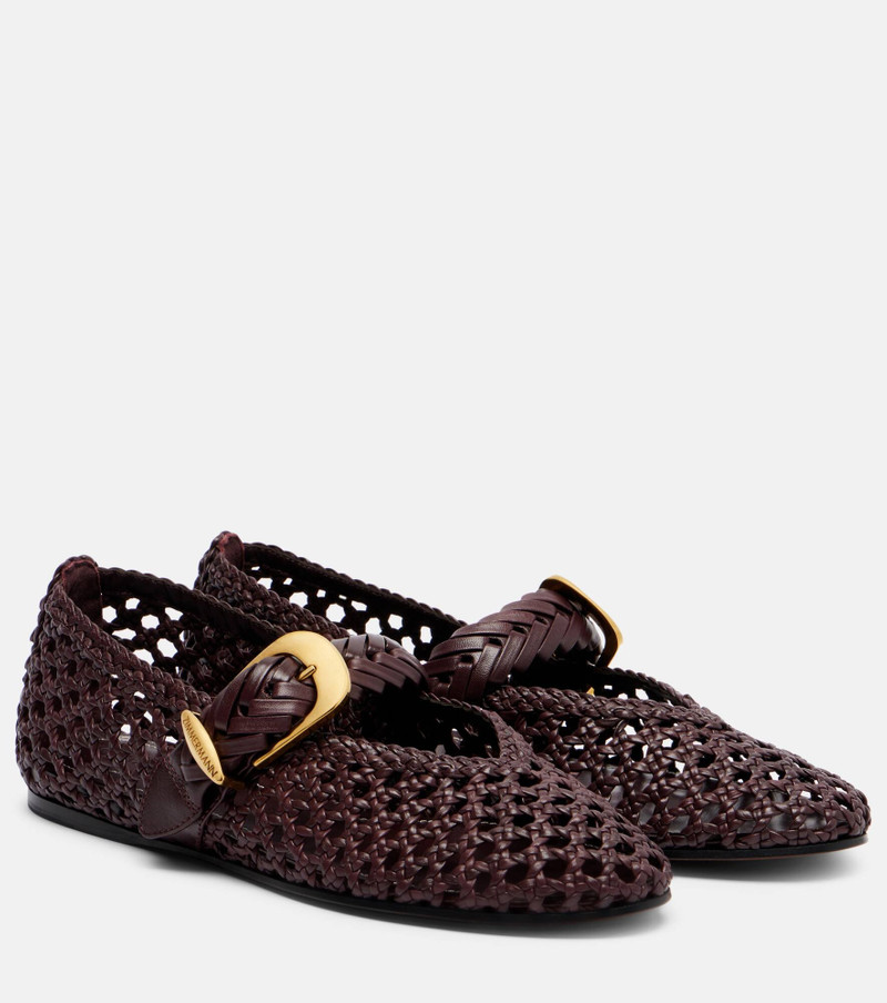 Helix braided leather ballet flats 1