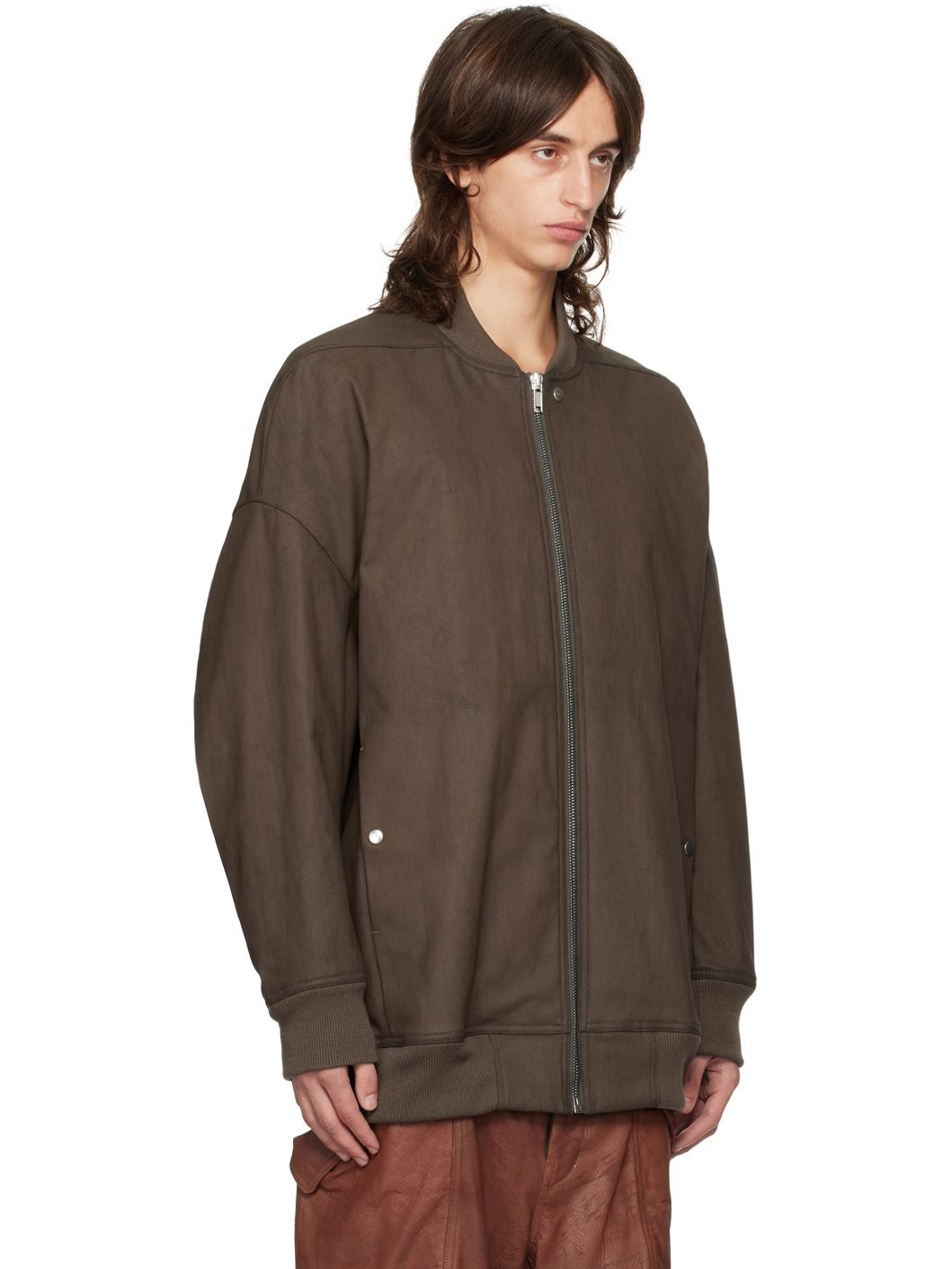 Khaki Porterville Jumbo Peter Flight Denim Bomber Jacket - 2