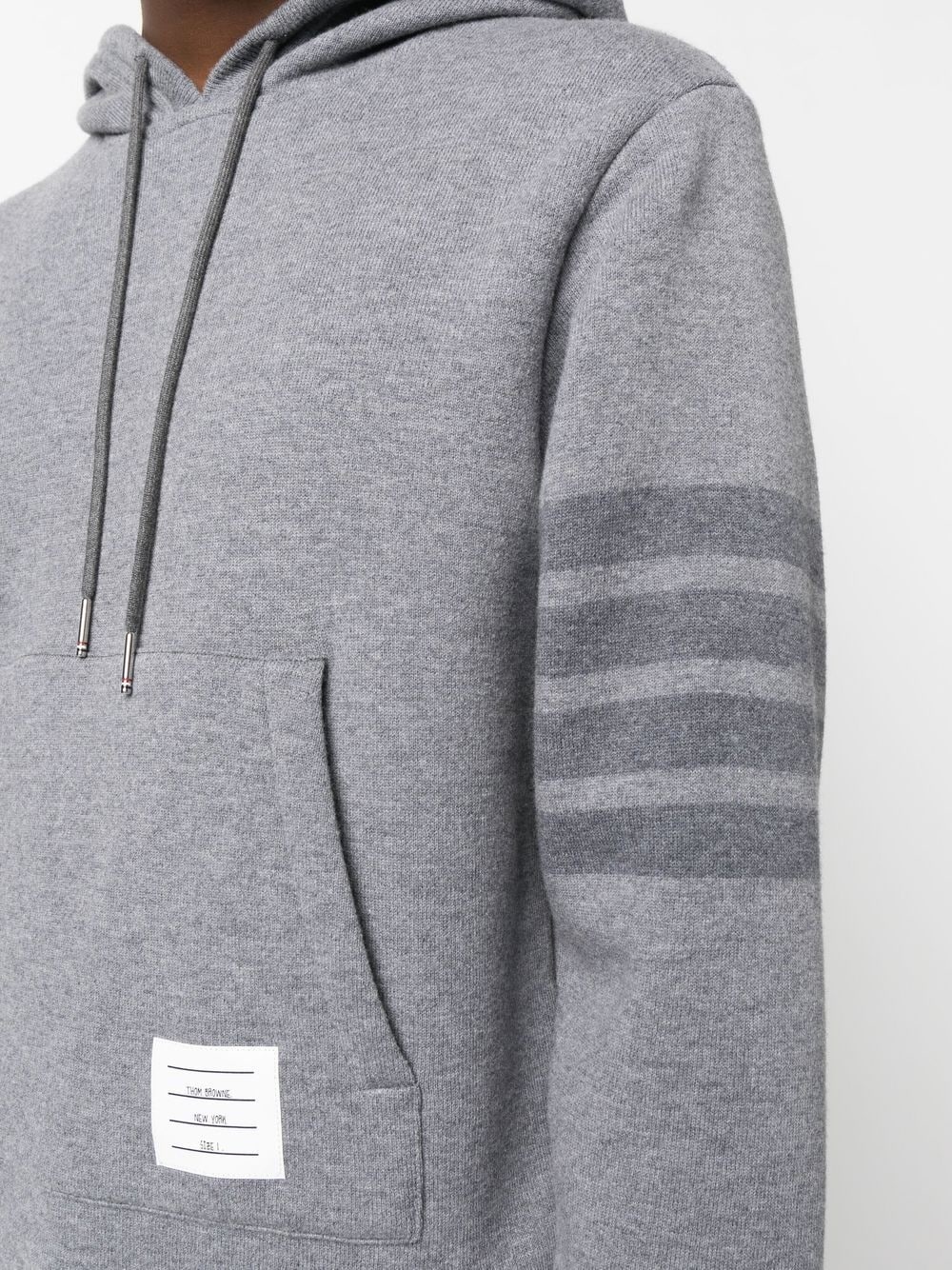 stripe-detail sleeve hoodie - 5