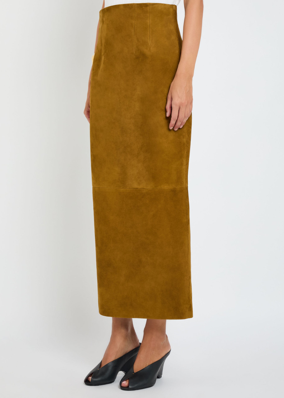 Khaite Loxley Suede Midi Skirt - 2