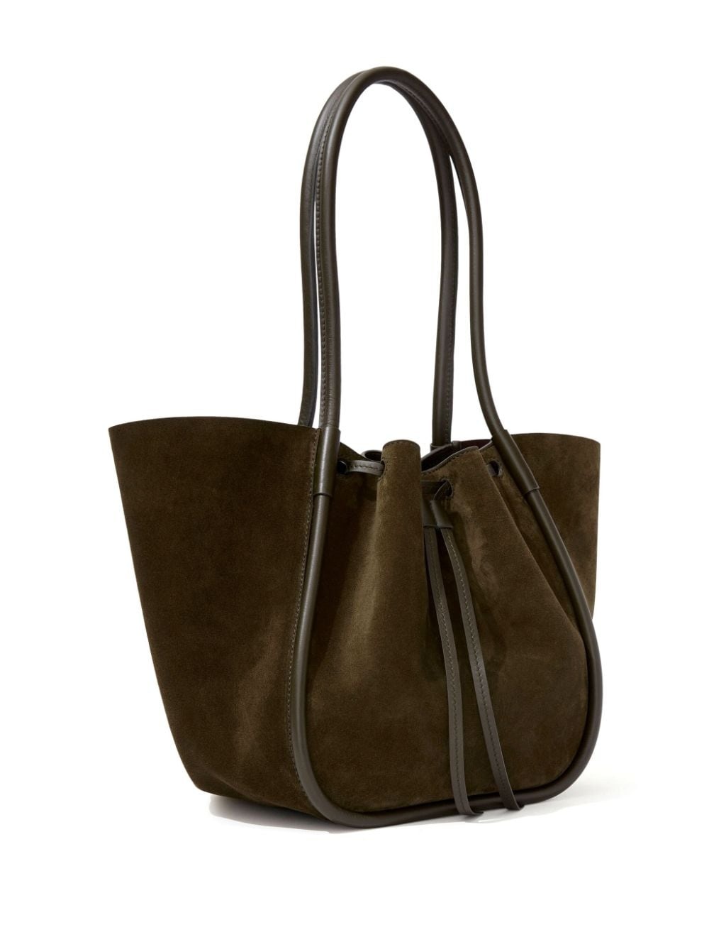 large Ruched suede tote bag - 5