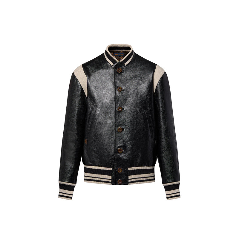 Graphic Leather Varsity Jacket 1