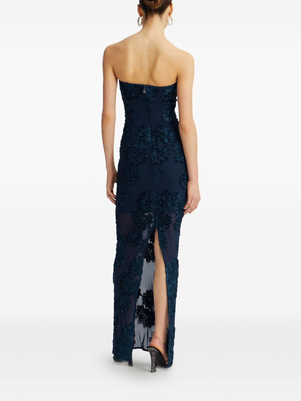 floral-mesh maxi dress - 4
