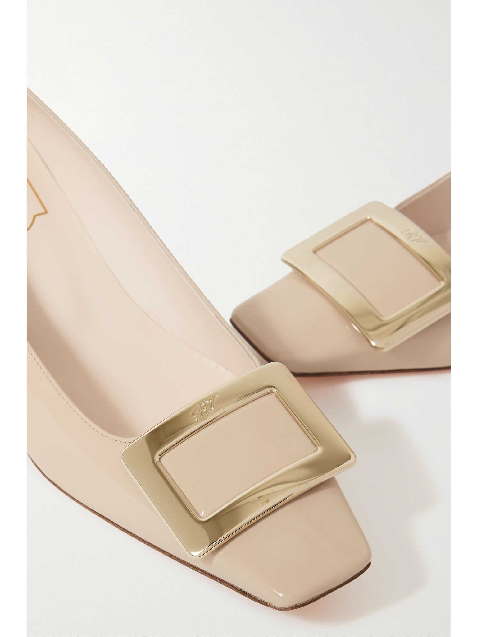 Belle Vivier 45 patent-leather pumps Blush - 4