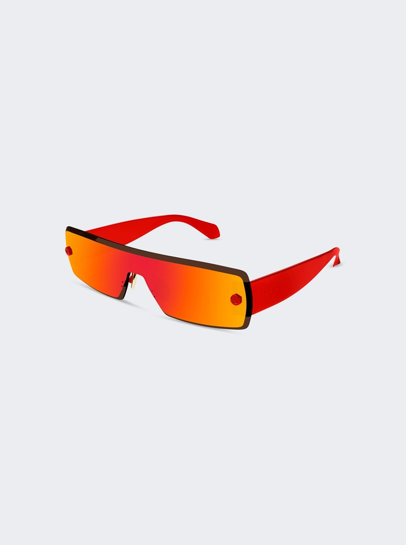 Alaïa Narrow Mask Sunglasses Red outlook