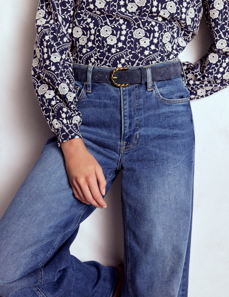 BODEN Twist Buckle Belt-Navy outlook