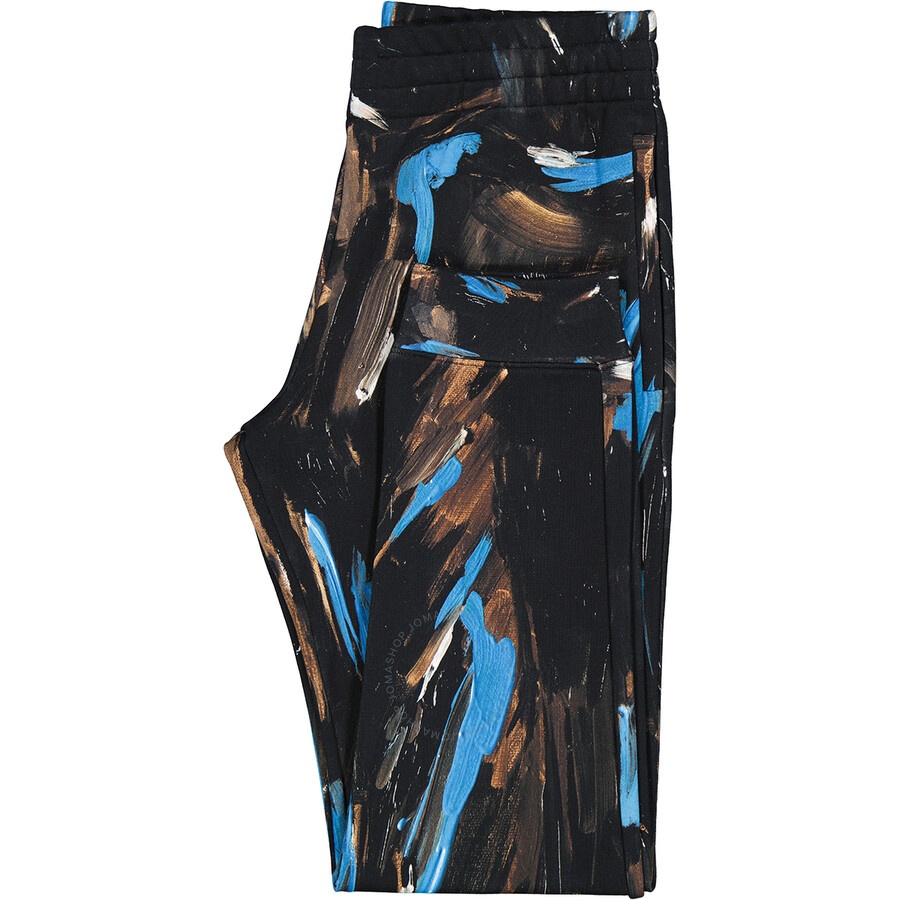 Moschino Men's Brown Painted Logo Cotton-jersey Trousers - 7