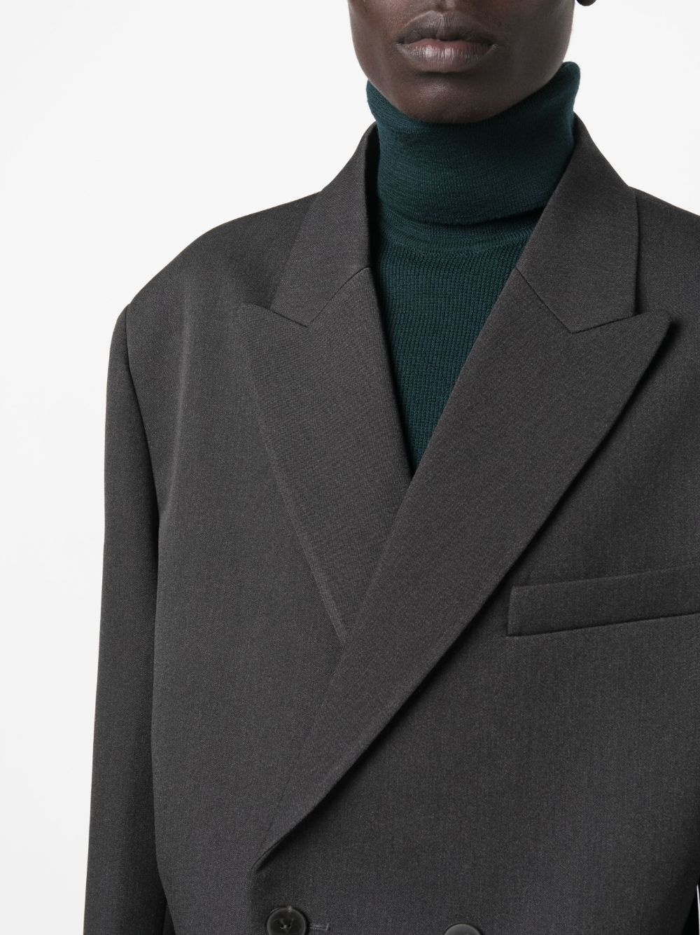 double-breasted virgin wool blazer - 5