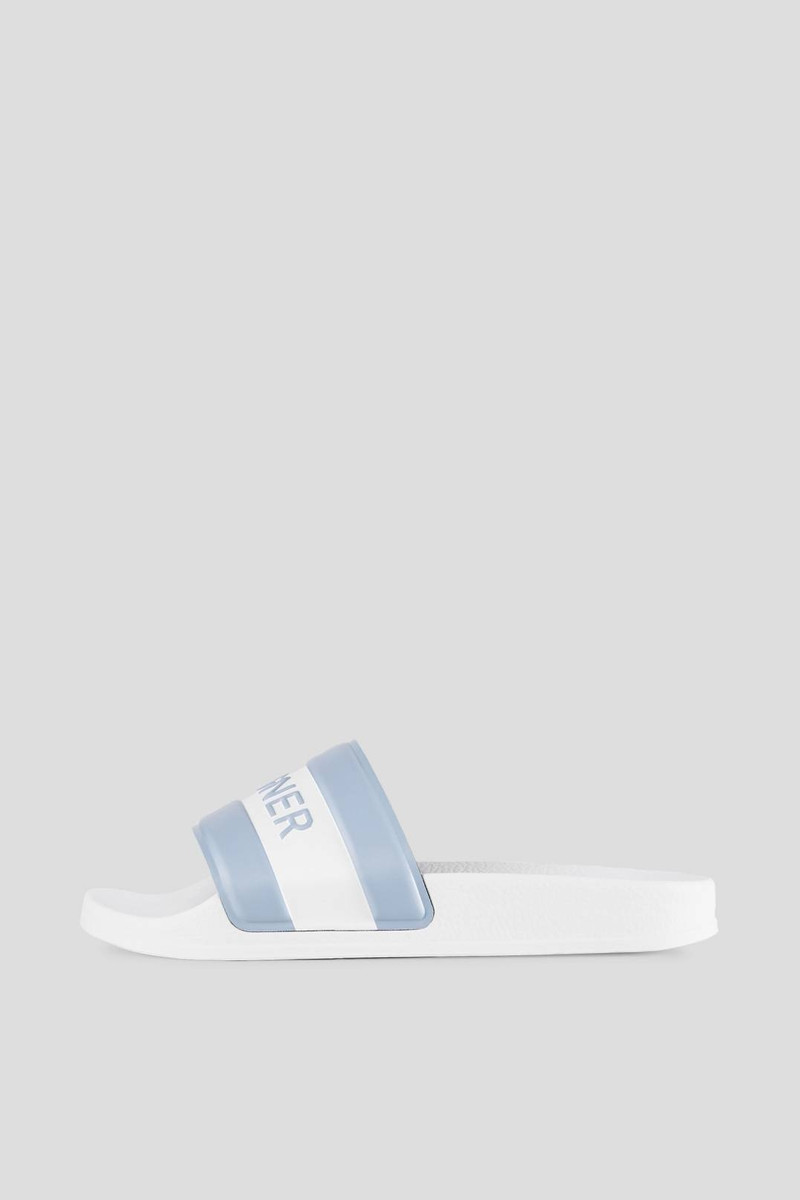 BELIZE SLIDES IN WHITE/LIGHT BLUE 1
