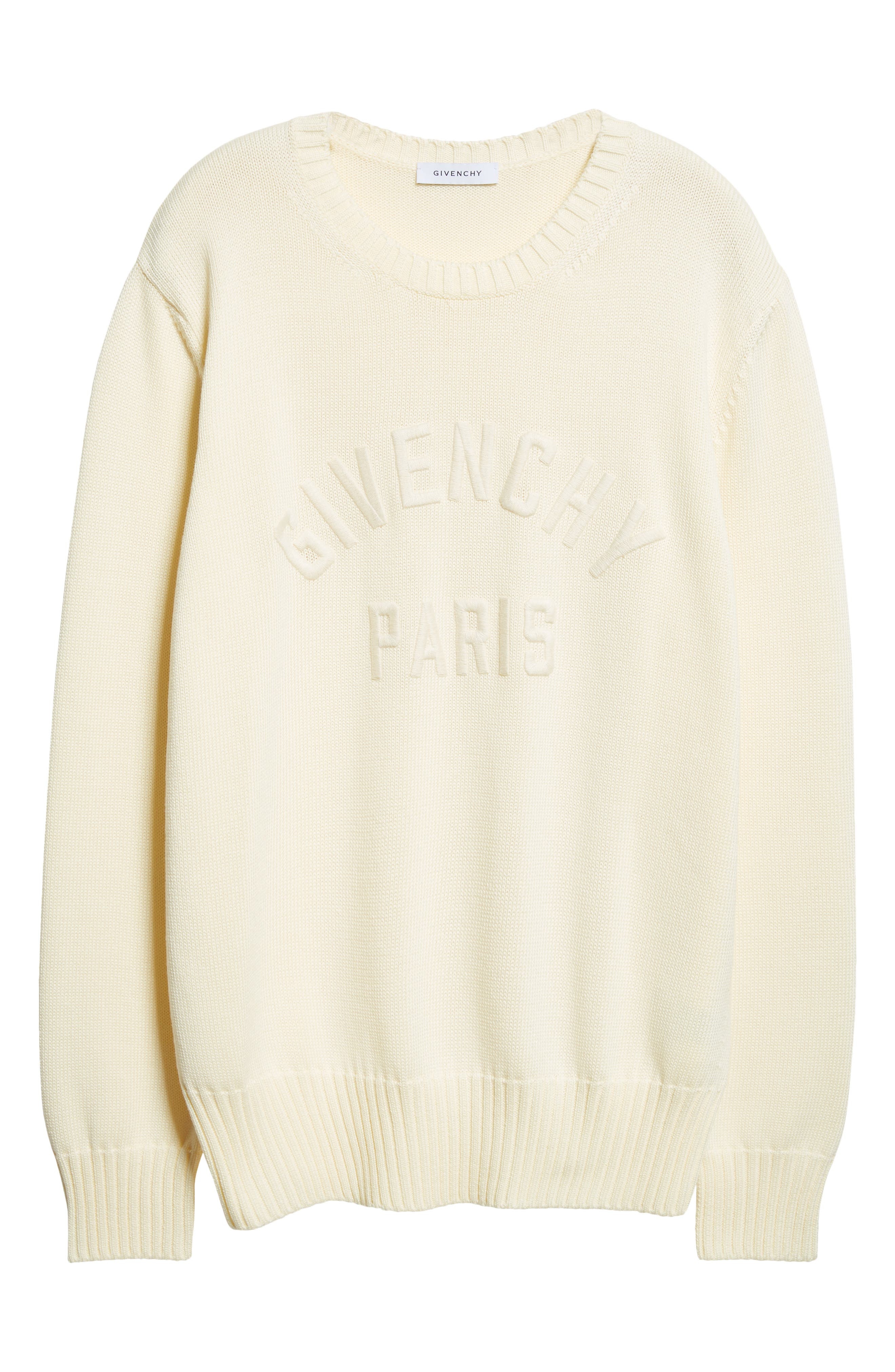 Givenchy Embroidered Logo Crewneck Sweater in Ecru at Nordstrom - 6