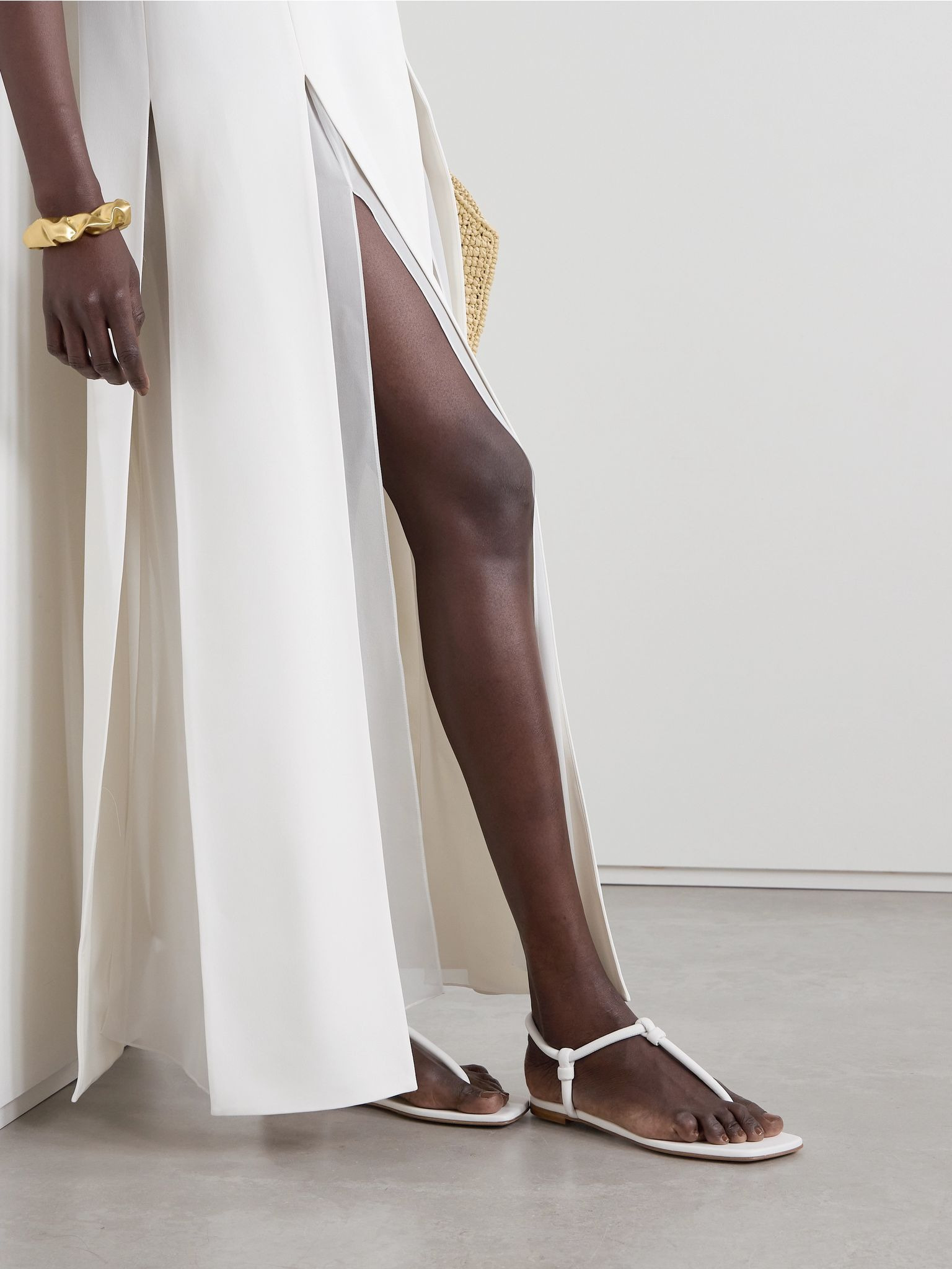 Juno Thong knotted leather sandals White - 2