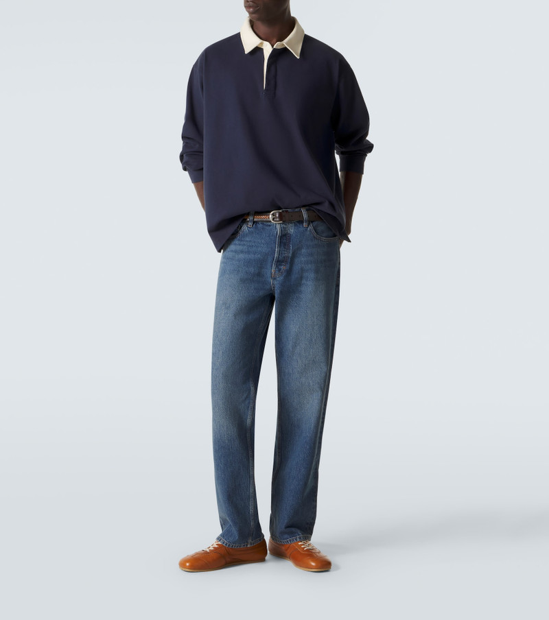 FRAME Cotton jersey polo sweater outlook