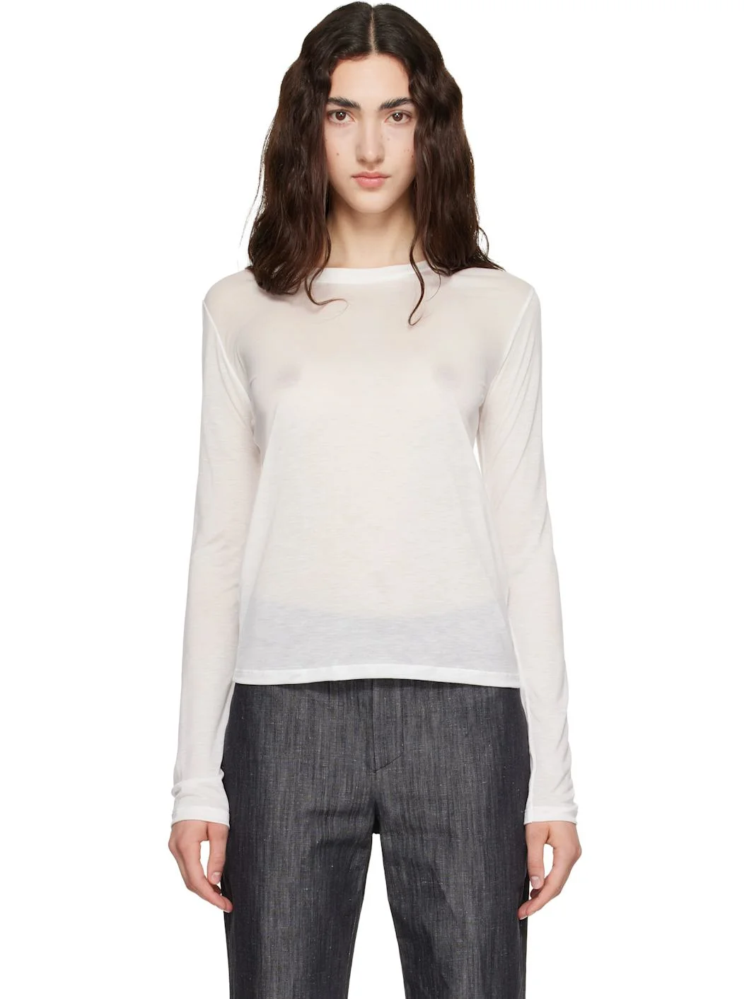 White Long Sleeve T-shirt - 1