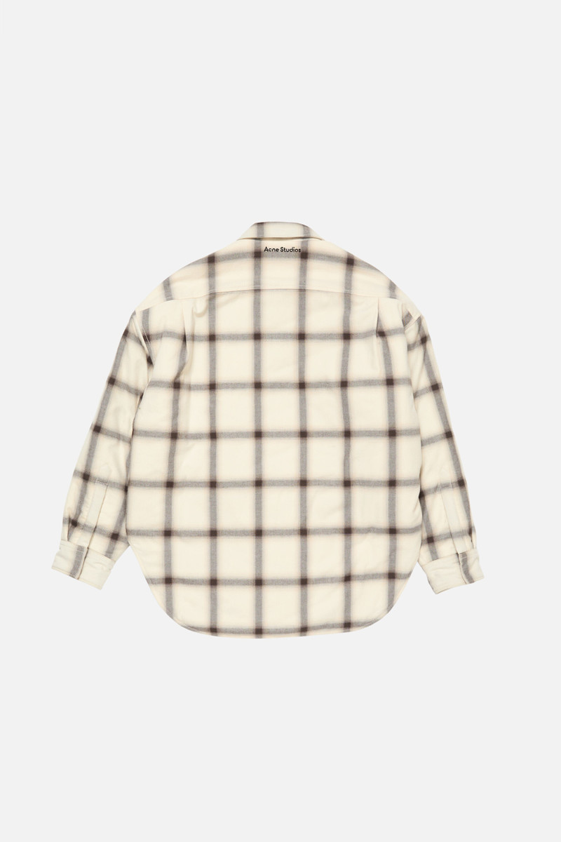 Flannel button-up shirt - Beige/multi 7