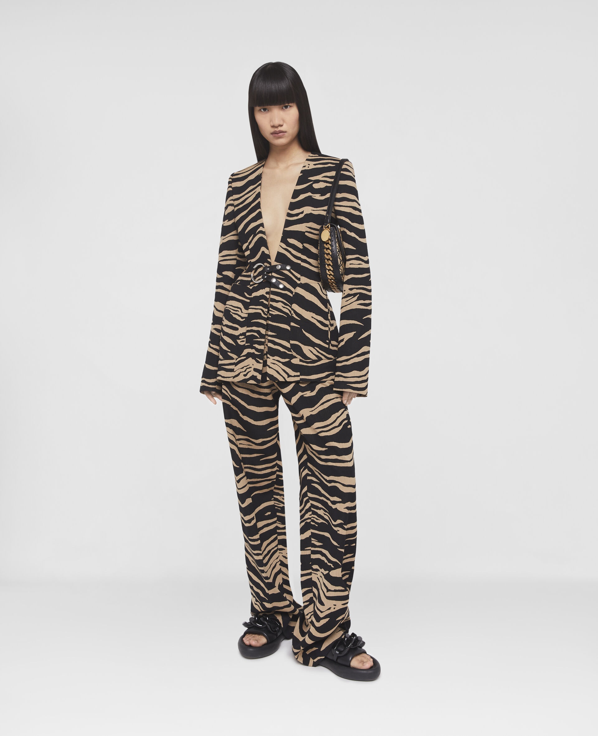 Tiger Print Tailored Straight Leg Trousers - 3
