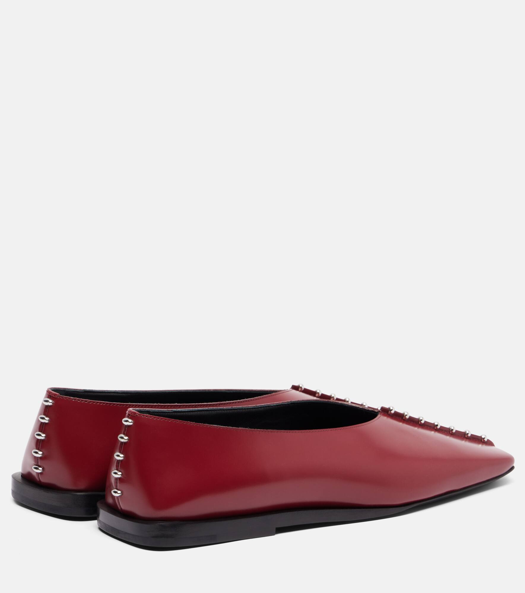 Embellished leather ballet flats - 2