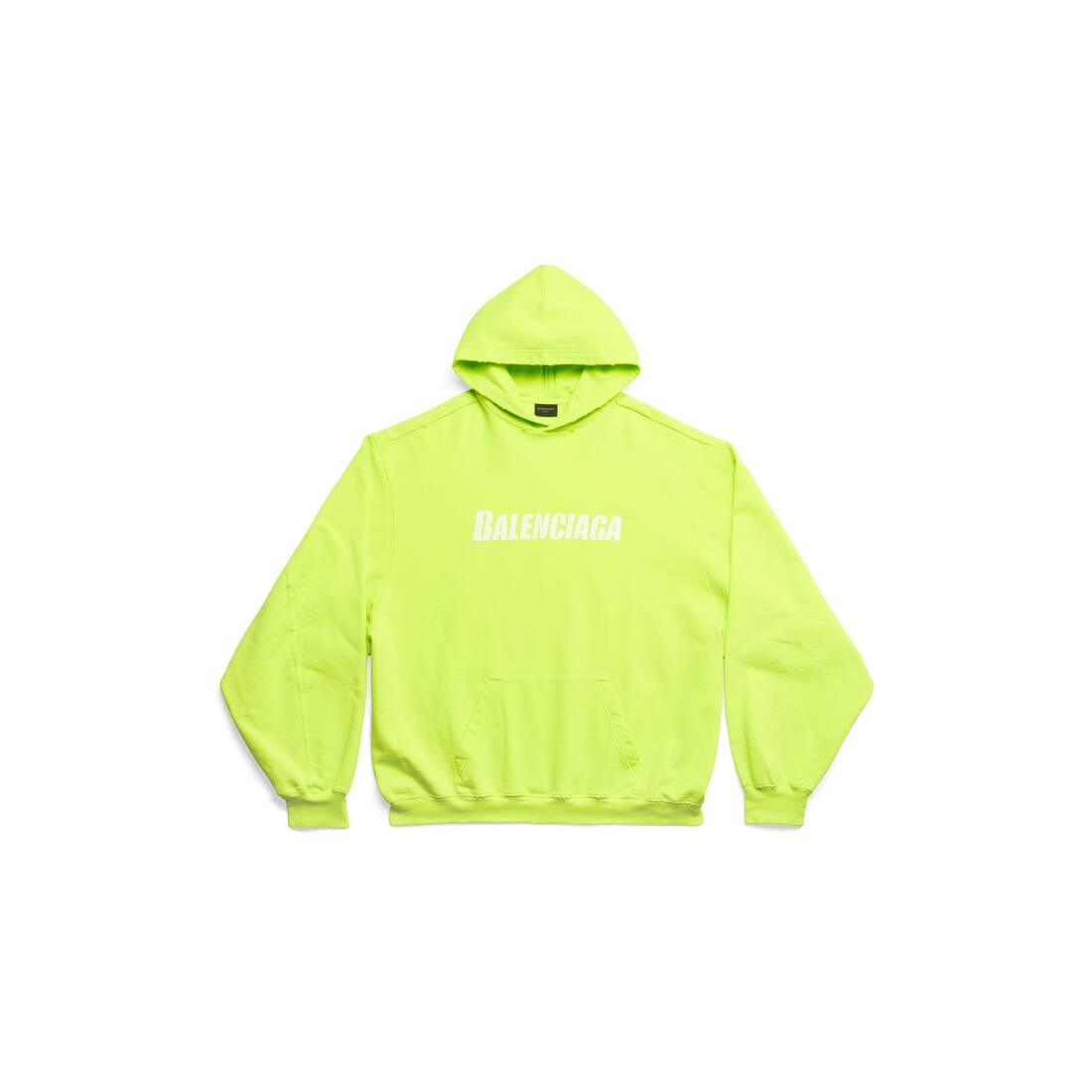 Caps Destroyed Hoodie  in Fluo Yellow - 1