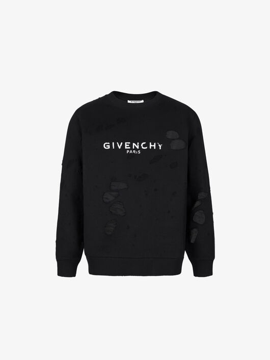 GIVENCHY PARIS DESTROYED SWEATSHIRT - 1