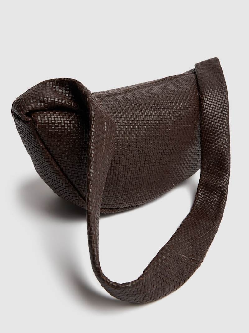 Woven Crescent leather shoulder bag - 3