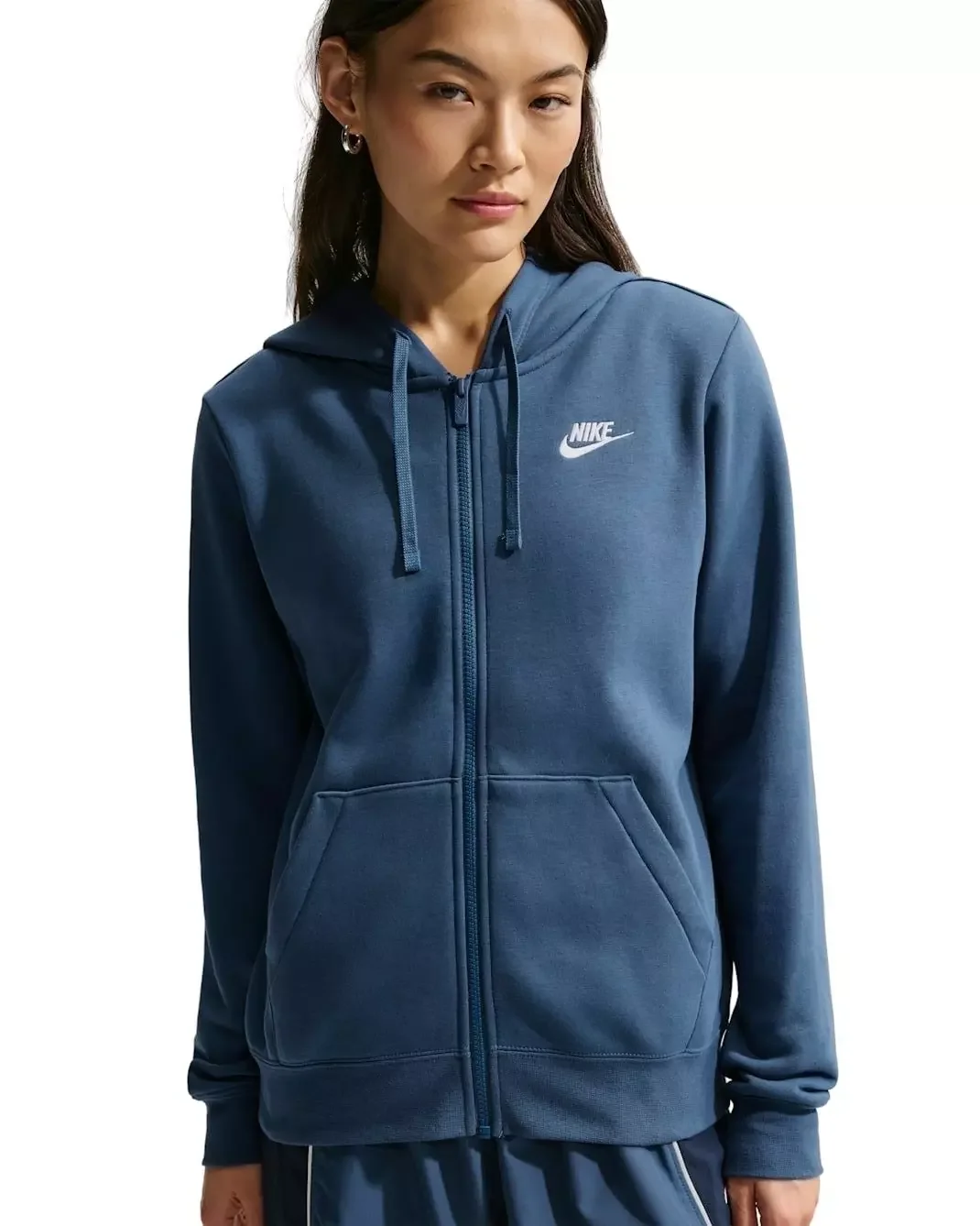 Women's Sportswear Club Fleece Full-Zip Jacket -Navy - 1